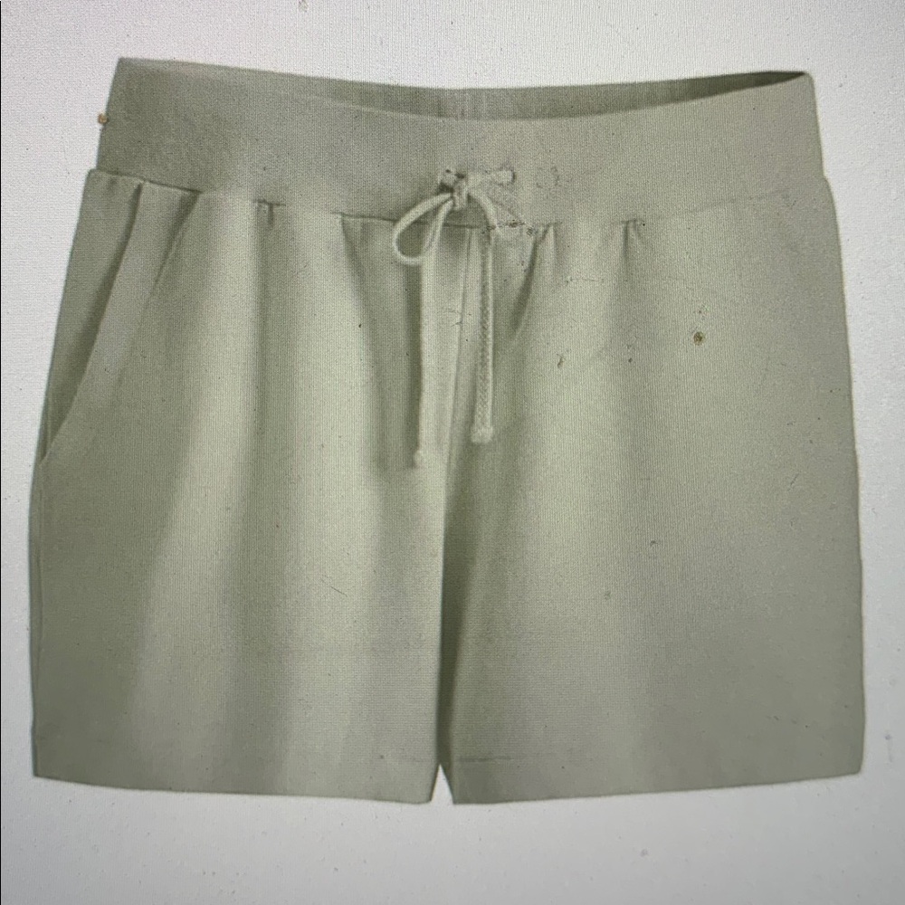 Cuyana French terry Sage Green Athletic Drawstring Shorts